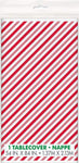 Unique Red Stripes Snowman Tablecover
