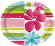 Unique Spring Flower Oval Plates 12″ (8 count)