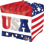 USA Patriotic Cubez 15″ Foil Balloon by Anagram from Instaballoons