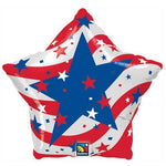 USA Patriotic Stars 18″ Foil Balloon by Qualatex from Instaballoons