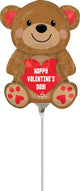 Valentine's Day Cuddly Bear (requires heat-sealing) 14″ Balloon