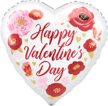 Valentine's Day Satin Painted Flowers 28″ Foil Balloon by Anagram from Instaballoons