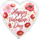 Valentine's Day Satin Painted Flowers 28″ Balloon