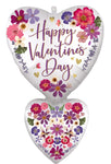 Valentine's Day Satin Pressed Flowers 31″ Foil Balloon by Anagram from Instaballoons