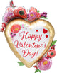 Día de San Valentín Satén Acuarela Floral 34″ Globo