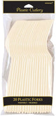 Tenedores de plástico de crema de vainilla (20 unidades)