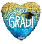 Way To Go Grad Blue 18″ Foil Balloon by Convergram from Instaballoons