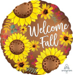 Welcome Fall Sunflowers 18″ Foil Balloon by Anagram from Instaballoons