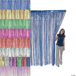 White Foil Fringe Curtain 3' x 6' by Imported from Instaballoons