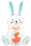 White Funny Bunny 33″ Foil Balloon by Anagram from Instaballoons