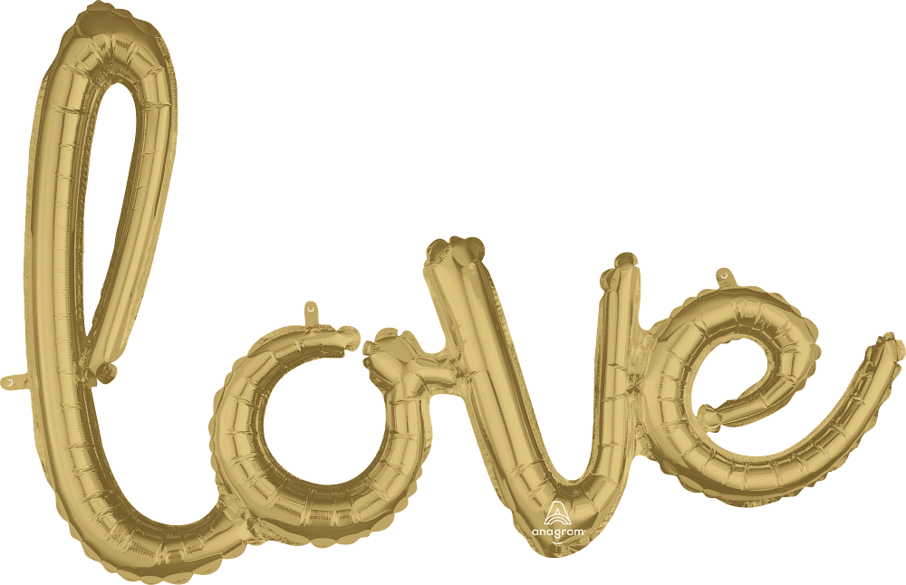 White Gold LOVE Script Phrase 31″ Balloon – instaballoons Wholesale
