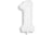 White Number 1 34″ Foil Balloon by Winner from Instaballoons