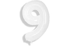White Number 9 34″ Foil Balloon by Winner from Instaballoons