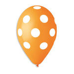 Orange/White Polka Dot12″ Latex Balloons by Gemar from Instaballoons