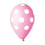 Rose/White Polka Dot 12″ Latex Balloons by Gemar from Instaballoons