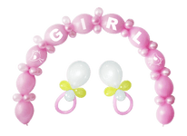 Winner Girl Baby Shower Kit – Pink Balloon Arch & Rattles