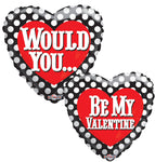 Would You Be My Valentine 18″ Foil Balloon by Convergram from Instaballoons
