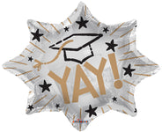 Yay Congrats Grad Burst 18″ Foil Balloon by Convergram from Instaballoons