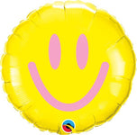Yellow Caribbean Blue Smiles Smiley (requires heat-sealing) 9″ Foil Balloon by Qualatex from Instaballoons